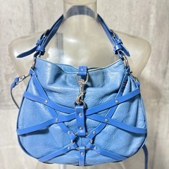 ディーゼル レザー バッグ ユニーク ブルー DIESEL 本革 個性的 アイテムの画像