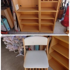 ●ニトリ 組み合わせデスク デラックス 学習机 組み合わせ自由 組み換え ナチュラルカラー (※デスクライト別売) 中古 ①の画像