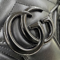 ☆ドリーム荒牧店☆GUCCIグッチ キルティングショルダーバッグ GGマーモント レザー ブラック 443497の画像