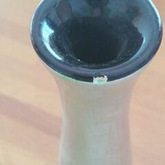 ベトナム雑貨　木製　花瓶　梅絵柄の画像