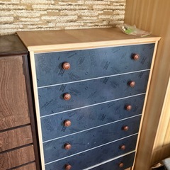 6段デニム柄　タンス　物入れの画像