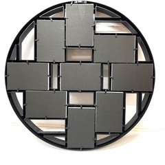 【umbra】 フォトフレーム ブラック マルチ9面 写真飾り フォト ディスプレイ ラウンド オブジェ クラシックの画像