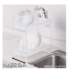 ニトリ 水切りラック 2段スリムの画像