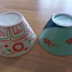 ベトナム　バッチャン焼　箸入れ付き鉢　2個セットの画像