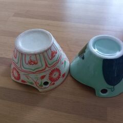 ベトナム　バッチャン焼　箸入れ付き鉢　2個セットの画像
