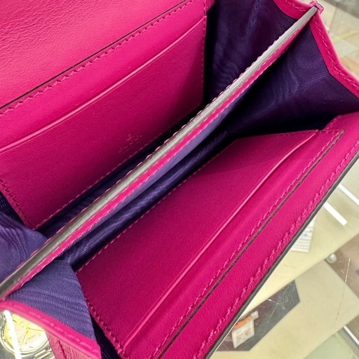 ☆ドリーム荒牧☆GUCCI　グッチ ミニ ショルダーバッグ レザー ピンク×シルバー金具 723777