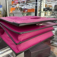 ☆ドリーム荒牧☆GUCCI　グッチ ミニ ショルダーバッグ レザー ピンク×シルバー金具 723777の画像