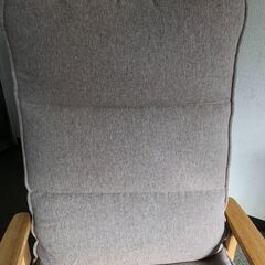 リクライニングチェア レバー式デザインチェア リラックス チェア TOPVALU 高座椅子 木製肘付き 背もたれ調節 ベージュ HC-LVD0513AT222の画像