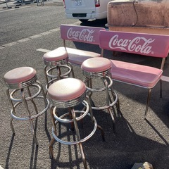 コカコーラベンチイスセットの画像