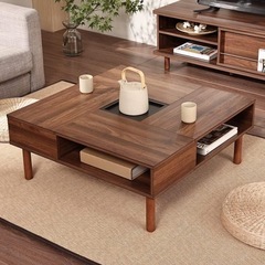 【お譲り先決まっています。】ローテーブル センターテーブル 正方形 木制 リビング テーブル ちゃぶ台 座卓 ダイニングの画像