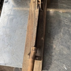 押切　押し切り　藁切　ワラ切り　スライド式　農作業　酪農用　花屋用　古民家具　昭和レトロ　アンティーク　替刃付の画像