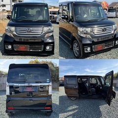 車検2年付🚗コミコミ価格！！平成25年式ホンダN-BOXカスタムGLパッケージ　プッシュスタート　片側パワースライドドア　アイドリングストップ　キーレス　タイミングチェーン式エンジン　ドアミラー　室内も綺麗です！　距離多めですが各機関良好でまだまだ活躍してくれるお車です！！の画像