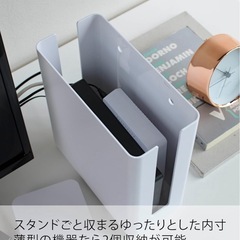 tower 重ねられるスリム蓋付きルーター収納ケース 山崎実業の画像