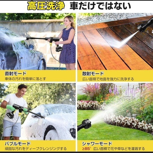 【新品】家庭用高圧洗浄機 コードレス 充電式 バッテリー洗車 軽量 小型