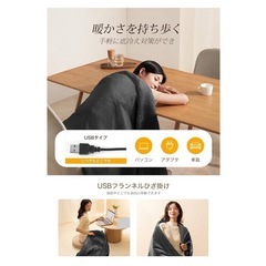 電気毛布 掛け敷き兼用 ひざ掛け 【LEDディスプレイ表示】 22800mAhの画像
