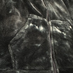 レディース M フリースパーカー 黒×白 フード付き 美品の画像