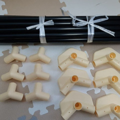 六角形ベビーサークル 水玉模様 ボール付きの画像