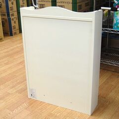 サニタリーラック 幅54×奥行16×高さ74.5cm トイレ収納 トイレラック 木製 バラ柄 ホワイト系 札幌市 清田区 平岡の画像