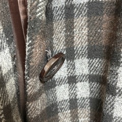 レディース チェック ロングコート フリーサイズ の画像