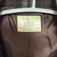 レディース チェック ロングコート フリーサイズ の画像