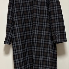 レディース チェック ロングコート フリーサイズ の画像