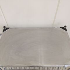 キャスター付き メタルラックワゴン② 3段（最上段ステンレス天板）作業台・キッチンワゴン　管理番号YN332AZの画像