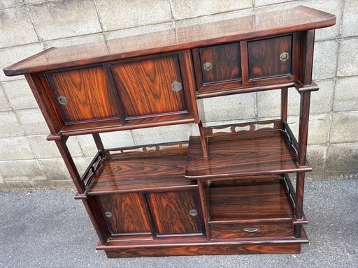 茶箪笥 茶棚 (桃) 備前一宮の収納家具《棚、シェルフ》の中古あげます