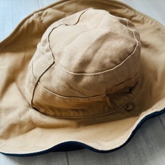 ⭐️リバーシブル帽子⭐️紺色、ベージュ⭐️丸洗いOK⭐️の画像