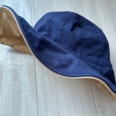 ⭐️リバーシブル帽子⭐️紺色、ベージュ⭐️丸洗いOK⭐️の画像