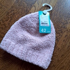 【新品未使用】ピンク ベビーニット帽子 42cmの画像