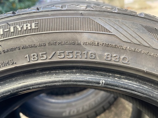 1210-5)はめ替え込み！185/55R16ダンロップスタッドレス中古4本セット！DSX2
