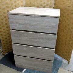 幅59㎝ 4段チェスト 奥39×高88㎝ 木製 収納 多目的 ４段 四段 収納ボックス タンス 木製タンス 衣類収納 札幌 北20条店の画像
