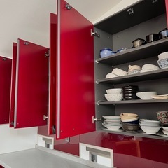 LIXILシステムキッチン カップボード＆家電タワーの画像