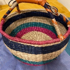 見せる収納 Lサイズ　シーグラス(天然井草) カゴ　の画像