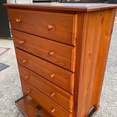 整理タンス　引き出し　5段　収納　木製　チェスト　の画像