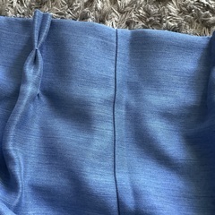 ニトリブルー ドレープカーテン　遮光　横約155×200①の画像