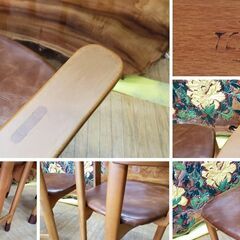 L27　TEAM7 アーム付きチェア ＆ チェア ダイニング３点セットの画像