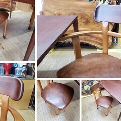 L27　TEAM7 アーム付きチェア ＆ チェア ダイニング３点セットの画像