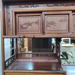 【愛品倶楽部柏店】唐木材 飾り棚 ※各所キズ・日焼け多めの画像