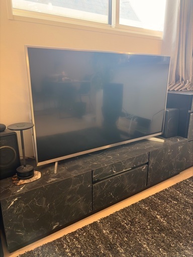 【ディノス】大理石調 テレビボード(150cm)＆3段チェストセット ブラック