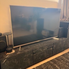 【ディノス】大理石調 テレビボード(150cm)＆3段チェストセット ブラックの画像