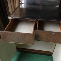 キッチン 台 上部ステンレス 木製収納 長期保管品の画像