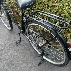 リサイクルショップどりーむ天保山店　No579 自転車　シティサイクル　２７インチ　美車♪　ギア切替６段変速　LEDオートライト付き♪　太目のタイヤで安定感しっかり♪　チャイルドシートも取付可能♪の画像