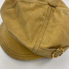 コーデュロイ素材の帽子　（マスタード色）の画像