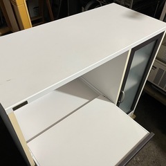 佐藤産業 ミドル レンジ台 カフェティラ 食器棚 レンジボード キッチンボード W 880 D395 H825 中古品 ④の画像