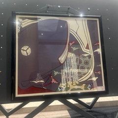 紫の着物　ホテル絵画　日本画の画像