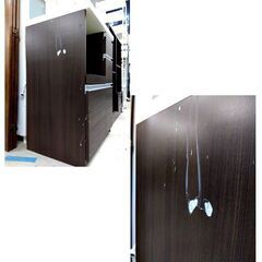 ミドルレンジボード ブラウン系 幅60×奥45×高85cm スリム コンパクト 食器棚 キッチン ラック 収納 家具 札幌市 中央区 南12条の画像