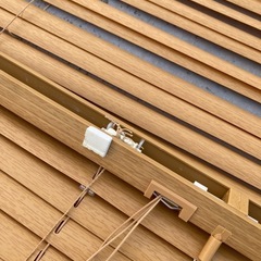 ニトリ ブラインド130×138 2個セット ナチュラル木目調 ライトブラウンの画像