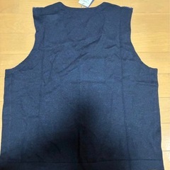 ALPHA ウール100% チェック柄 ベスト Lの画像