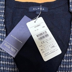 ALPHA ウール100% チェック柄 ベスト Lの画像